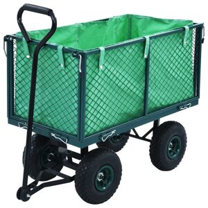 vidaXL Carrito de mano de jardín verde 350 kg