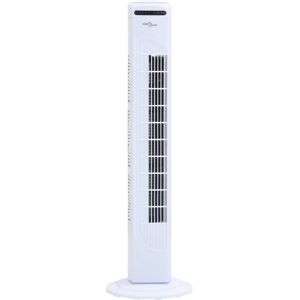 vidaXL Ventilador de torre con mando y temporizador Φ24x80 cm blanco