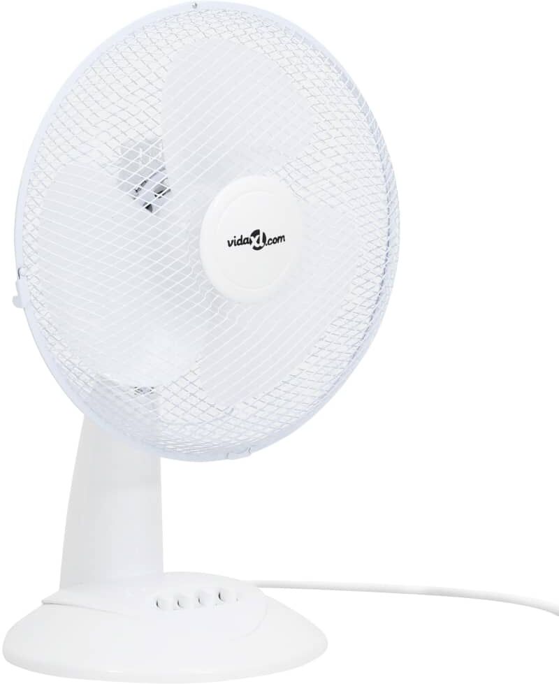 vidaXL Ventilador de sobremesa 3 velocidades blanco 30 cm 40 W