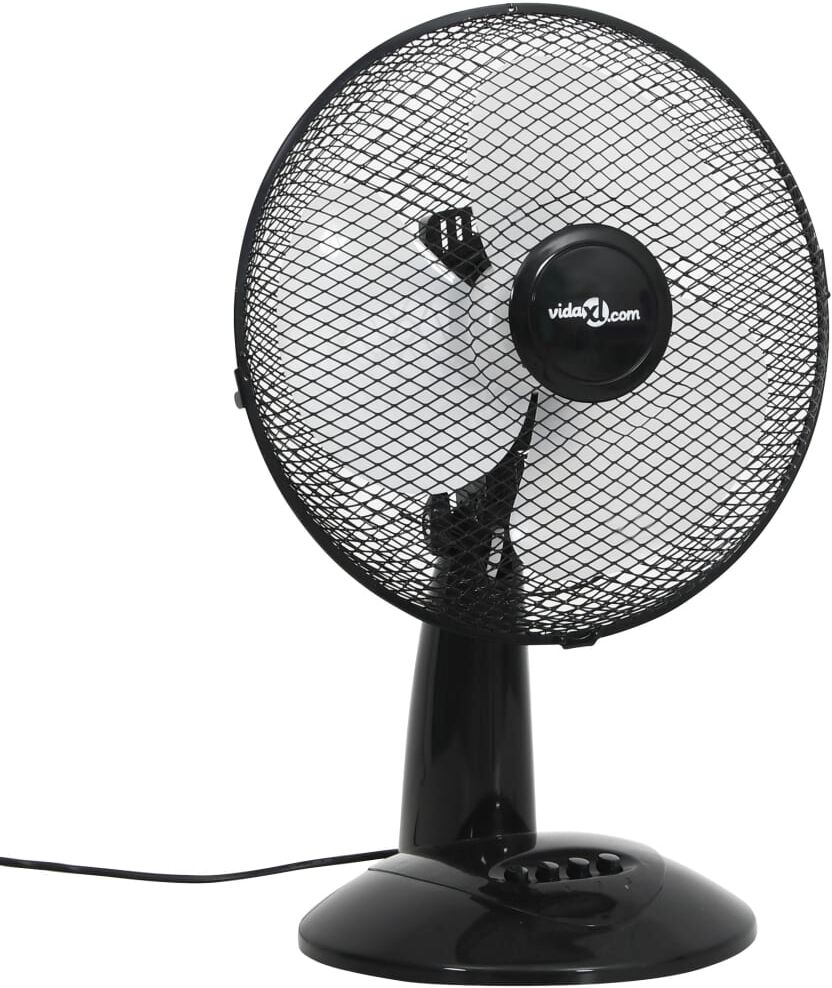 vidaXL Ventilador de sobremesa 3 velocidades negro 30 cm 40 W