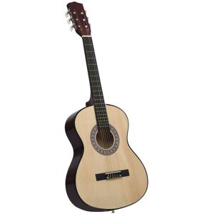 vidaXL Guitarra clásica para principiantes madera tilo negro 4/4 39