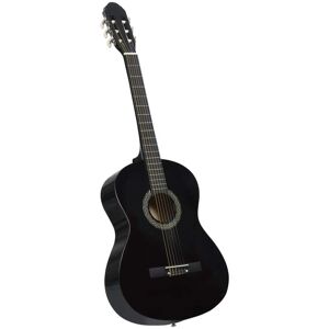 vidaXL Guitarra clásica para principiantes madera tilo negro 4/4 39