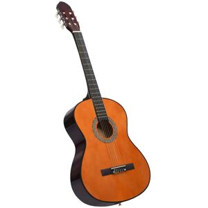 vidaXL Guitarra clásica para principiantes madera tilo negro 4/4 39