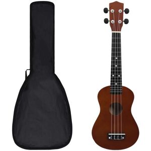 vidaXL Juego de ukelele soprano para niños con funda madera oscura 23