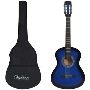 vidaXL Guitarra clásica para principiantes con funda azul 3/4 36