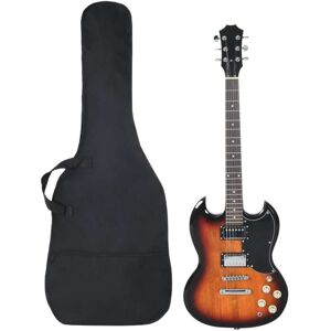 vidaXL Guitarra eléctrica principiantes con funda marrón negro 4/4 39