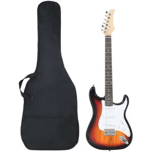 vidaXL Guitarra eléctrica principiante con funda marrón blanco 4/4 39