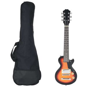 vidaXL Guitarra eléctrica para niños con funda marrón y negro 3/4 30