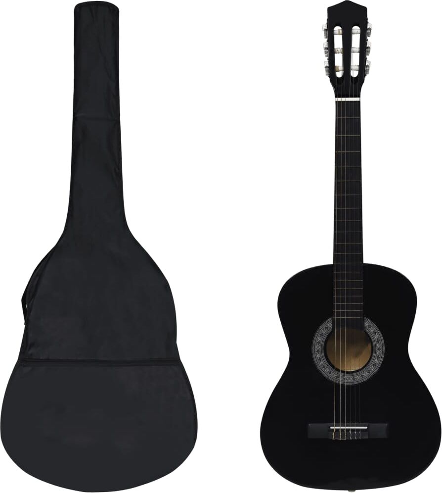 vidaXL Set de guitarra clásica para principiantes 8 pzas negro 3/4 36"