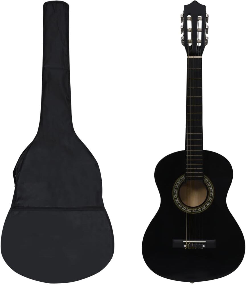 vidaXL Set de guitarra clásica para principiantes 8 pzas negro 1/2 34"