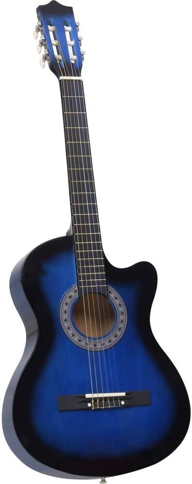 vidaXL Guitarra Clásica Western Cutaway con 6 cuerdas azul 38"