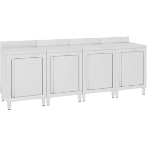 vidaXL Mesa de trabajo comercial mueble acero inoxidable 240x60x96 cm