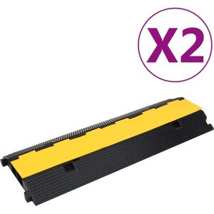 vidaXL Rampas protectoras de cables con 2 canales 2 uds goma 100 cm