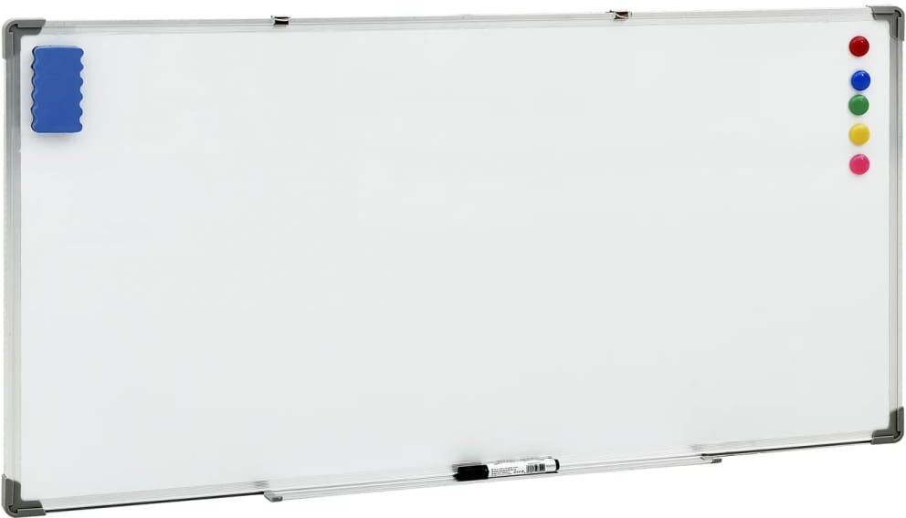 vidaXL Pizarra magnética acero blanco 110x60 cm