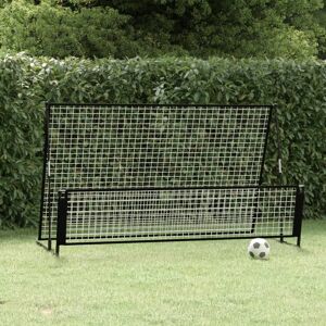 vidaXL Portería de fútbol con reboteador 2 en 1 acero 202x104x120 cm