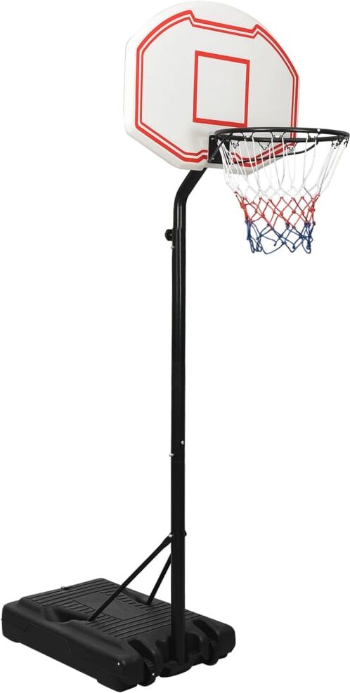 vidaXL Canasta de baloncesto polietileno blanco 237-307 cm