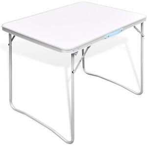 vidaXL Mesita plegable para camping con estructura de metal, 80 x 60 cm