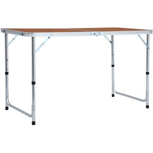 vidaXL Mesa de camping plegable de aluminio 120x60 cm