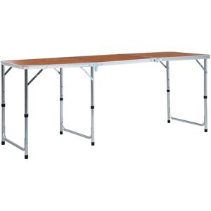 vidaXL Mesa de camping plegable de aluminio 180x60 cm