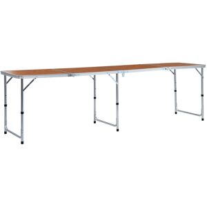 vidaXL Mesa de camping plegable de aluminio 240x60 cm