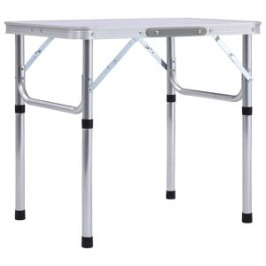 vidaXL Mesa de camping plegable aluminio blanco 60x45 cm