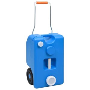 vidaXL Depósito de agua con ruedas para camping azul 25 L