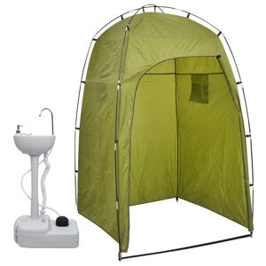 vidaXL Lavabo portátil para camping con tienda de campaña 20 L