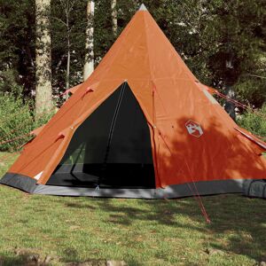 vidaXL Tienda de campaña tipi para 4 personas impermeable gris naranja