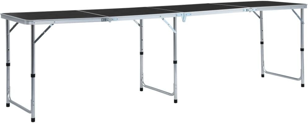 vidaXL Mesa de camping plegable de aluminio gris 240x60 cm