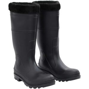 vidaXL Botas de agua con calcetines extraíbles negro número 41 PVC