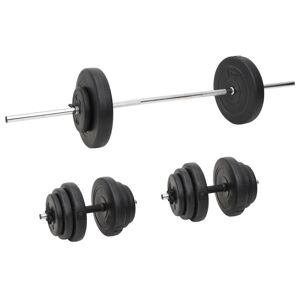 vidaXL Juego de barras y mancuernas con discos 60 kg