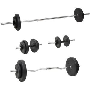 vidaXL Juego de barras y mancuernas con discos 60 kg