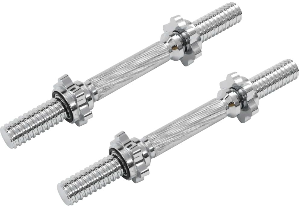 vidaXL Barras de mancuerna 2 unidades acero plateado 3x35 cm vidaXL Barras de mancuerna 2 unidades acero plateado 3x35 cm