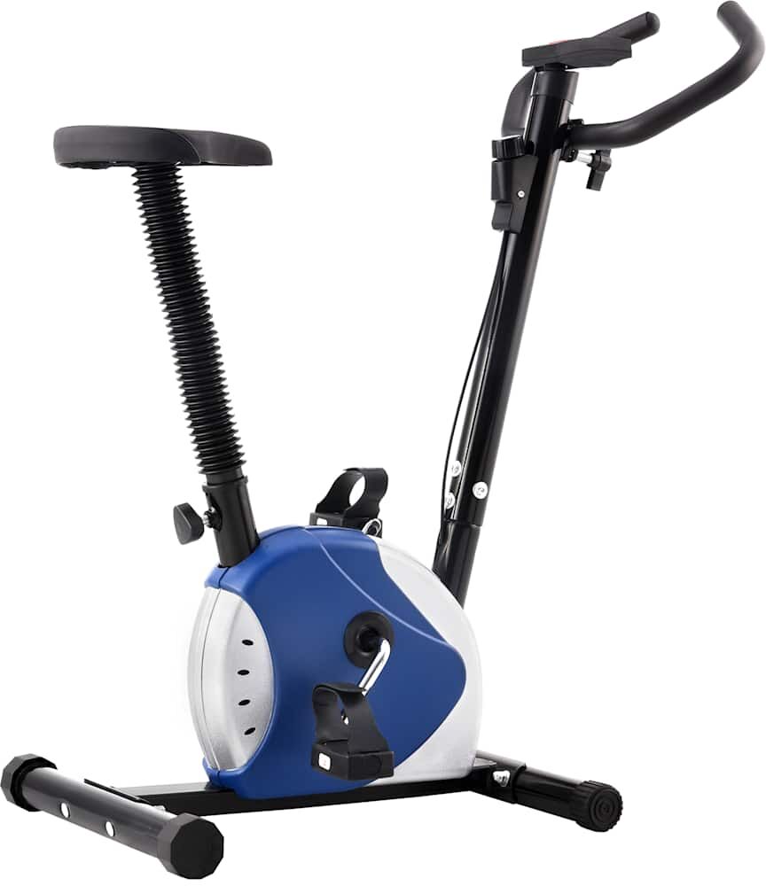 vidaXL Bicicleta estática con resistencia de cinta azul vidaXL Bicicleta estática con resistencia de cinta azul