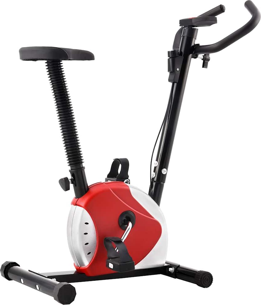 vidaXL Bicicleta estática con resistencia de cinta roja vidaXL Bicicleta estática con resistencia de cinta roja