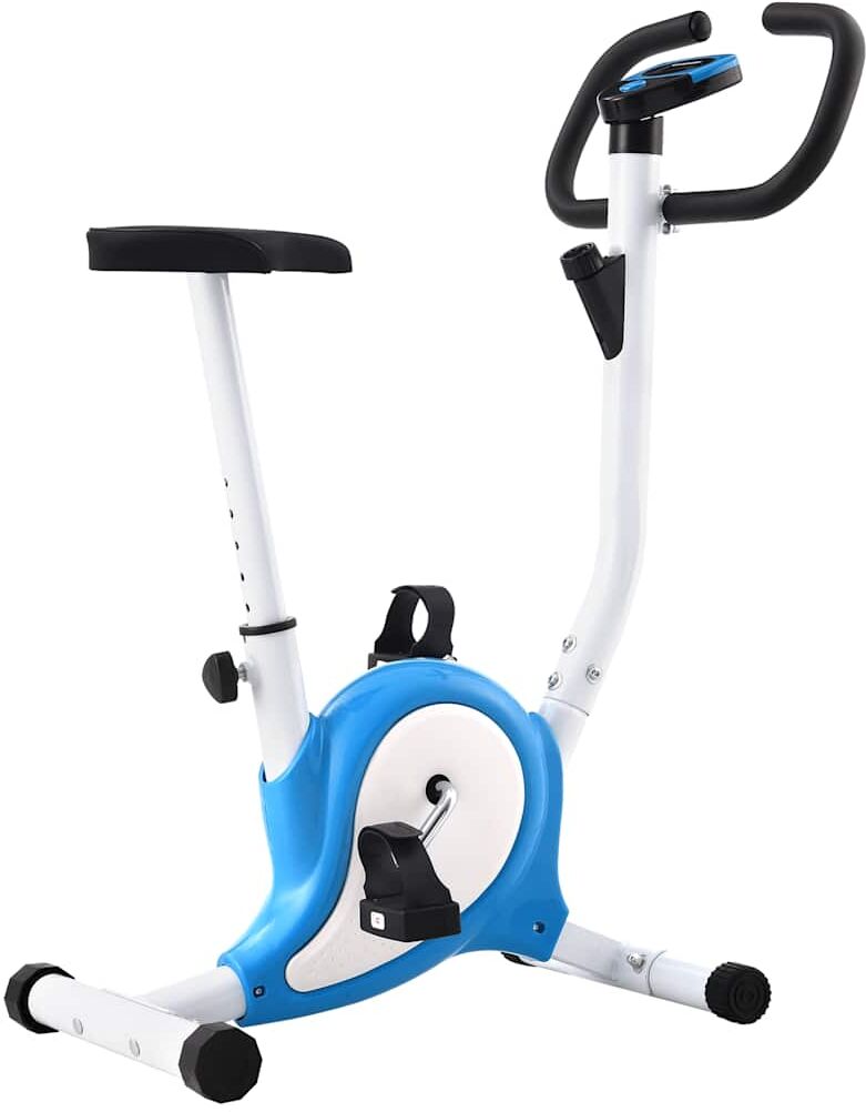 vidaXL Bicicleta estática con resistencia de cinta azul vidaXL Bicicleta estática con resistencia de cinta azul
