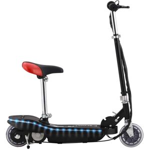 vidaXL Patinete eléctrico con asiento y LED 120 W negro