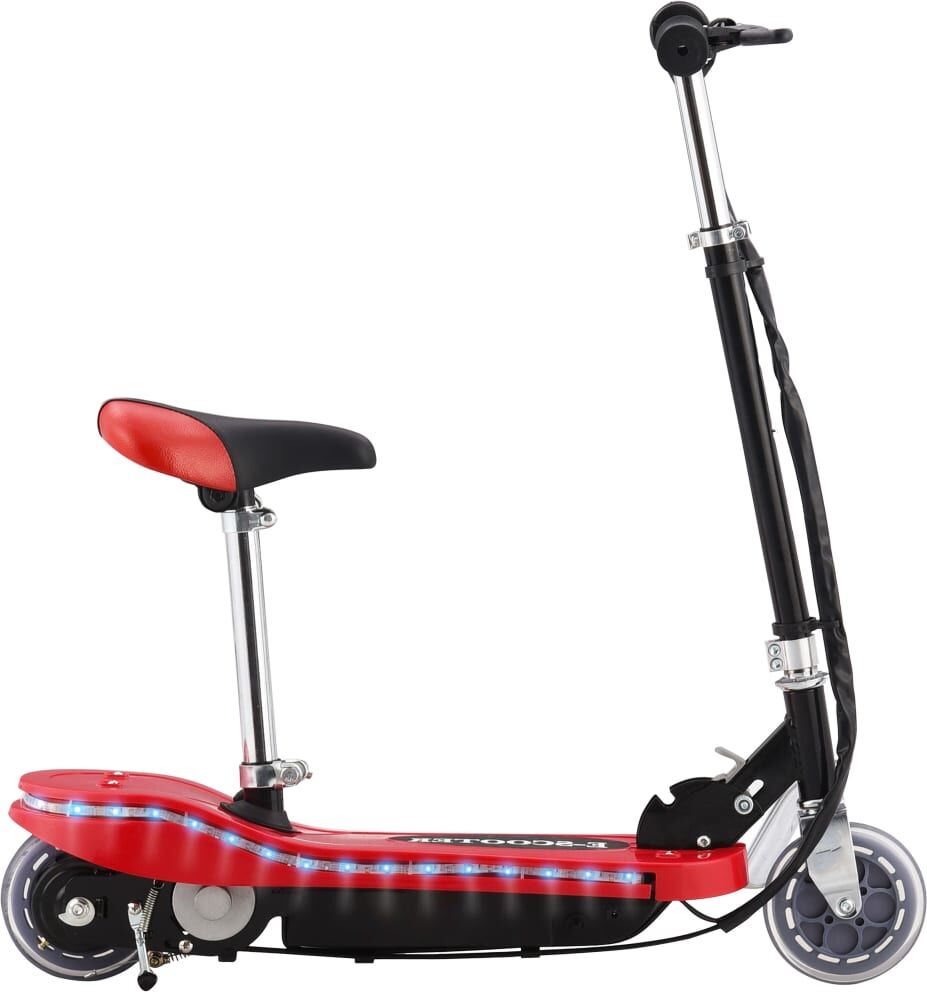 vidaXL Patinete eléctrico con asiento y LED rojo 120 W