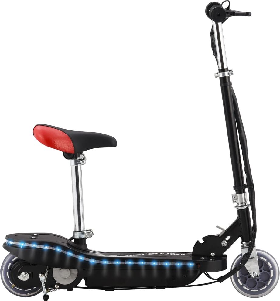 vidaXL Patinete eléctrico con asiento y LED 120 W negro