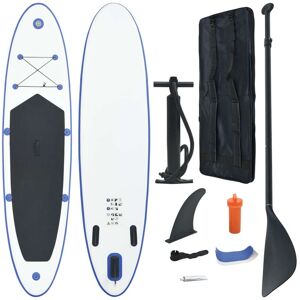 vidaXL Set de tabla inflable de paddle surf SUP azul y blanco