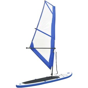 vidaXL Tabla de paddle surf inflable con vela azul y blanca