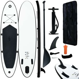 vidaXL Juego de tabla de paddle surf hinchable negro y blanco