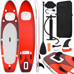 vidaXL Juego de tabla paddle surf inflable roja 360x81x10 cm