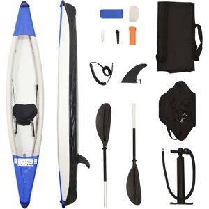 vidaXL Kayak inflable poliéster azul 375x72x31 cm