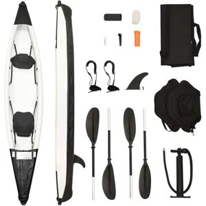 vidaXL Kayak inflable poliéster negro 424x81x31 cm