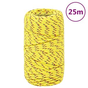 vidaXL Cuerda de barco polipropileno amarillo 2 mm 25 m