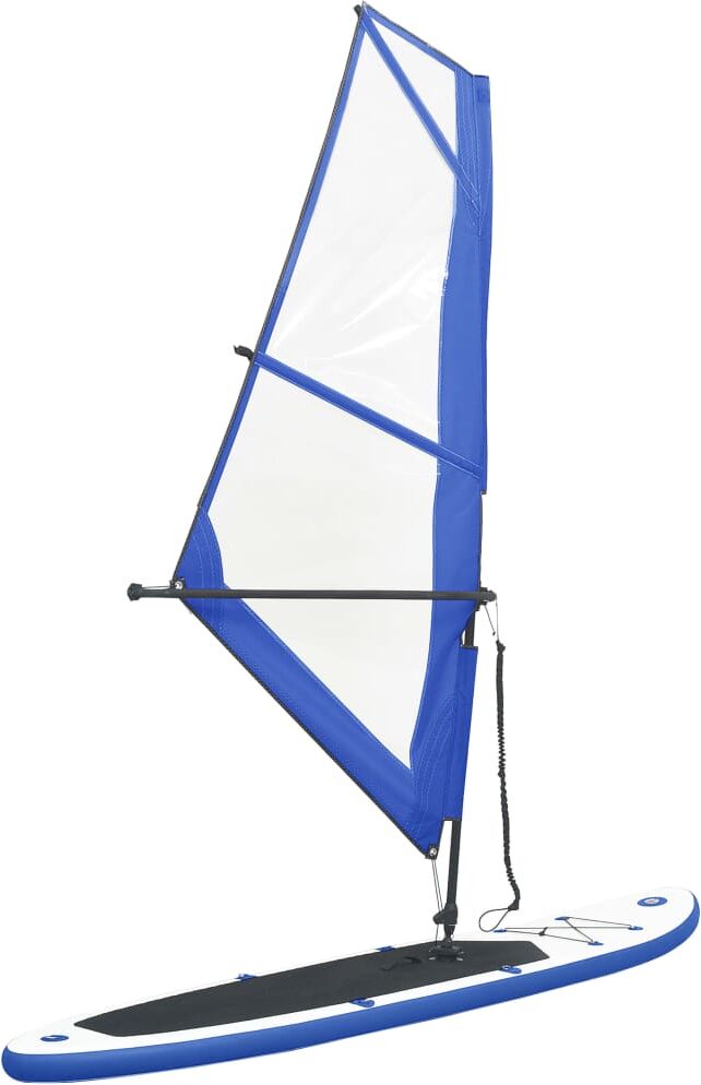 vidaXL Tabla de paddle surf inflable con vela azul y blanca