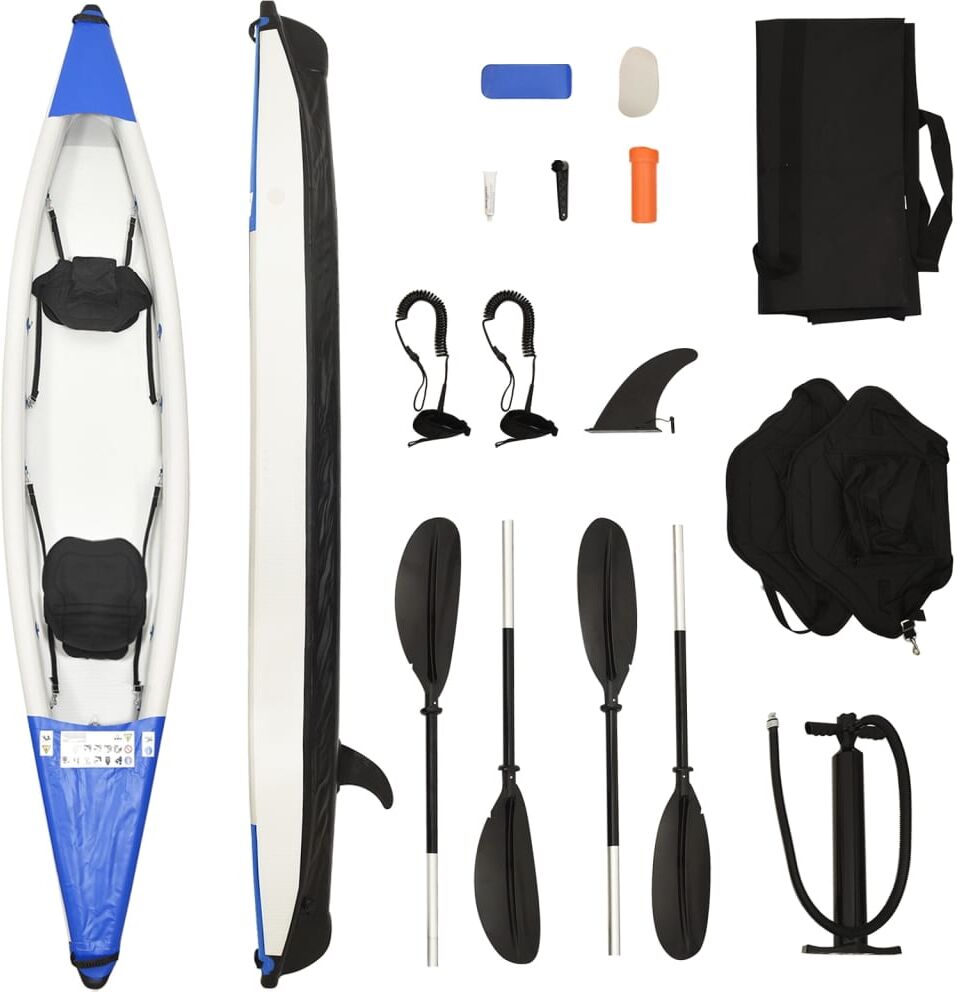 vidaXL Kayak inflable poliéster azul 424x81x31 cm