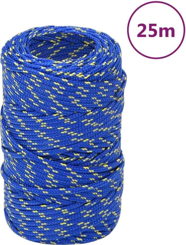 vidaXL Cuerda de barco polipropileno azul 2 mm 25 m