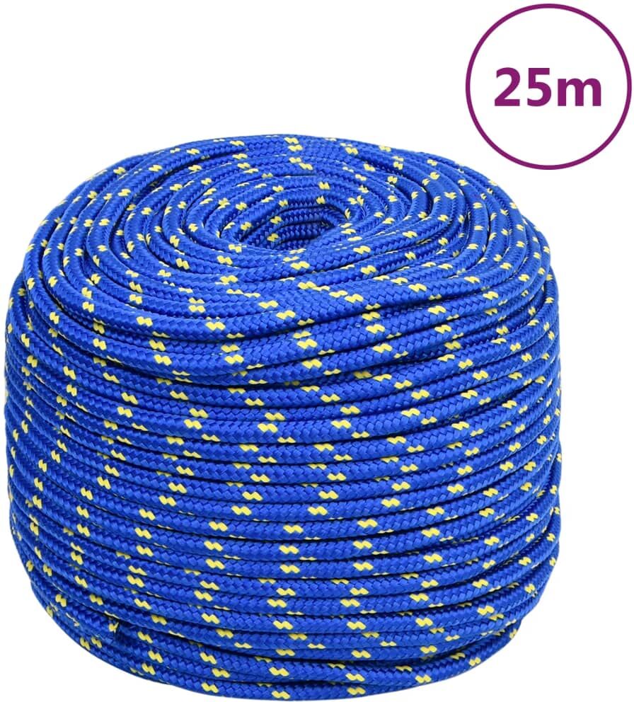 vidaXL Cuerda de barco polipropileno azul 6 mm 25 m